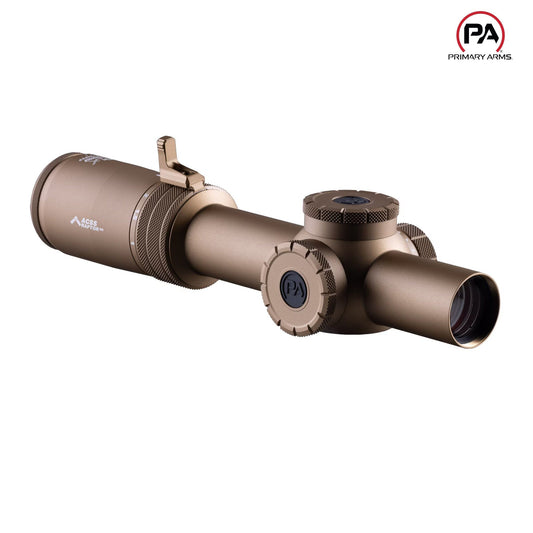 Primary Arms Compact PLxC 1-8x24 FFP Rifle Scope ACSS Raptor M8 Yard 5.56/.308 Reticle FDE - MPN: 610201 LPVO Rifle Scope Primary Arms 