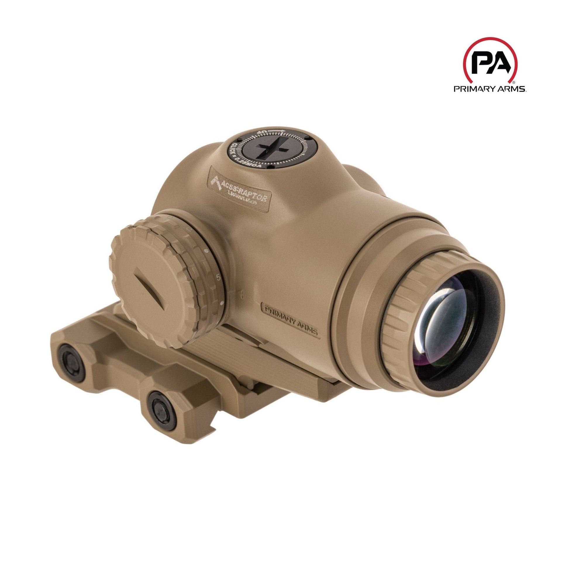 Primary Arms SLx 3x MicroPrism Scope Red ACSS RAPTOR 5.56/.308 Yard Reticle FDE - MPN: 710054 Prism Scope Primary Arms 