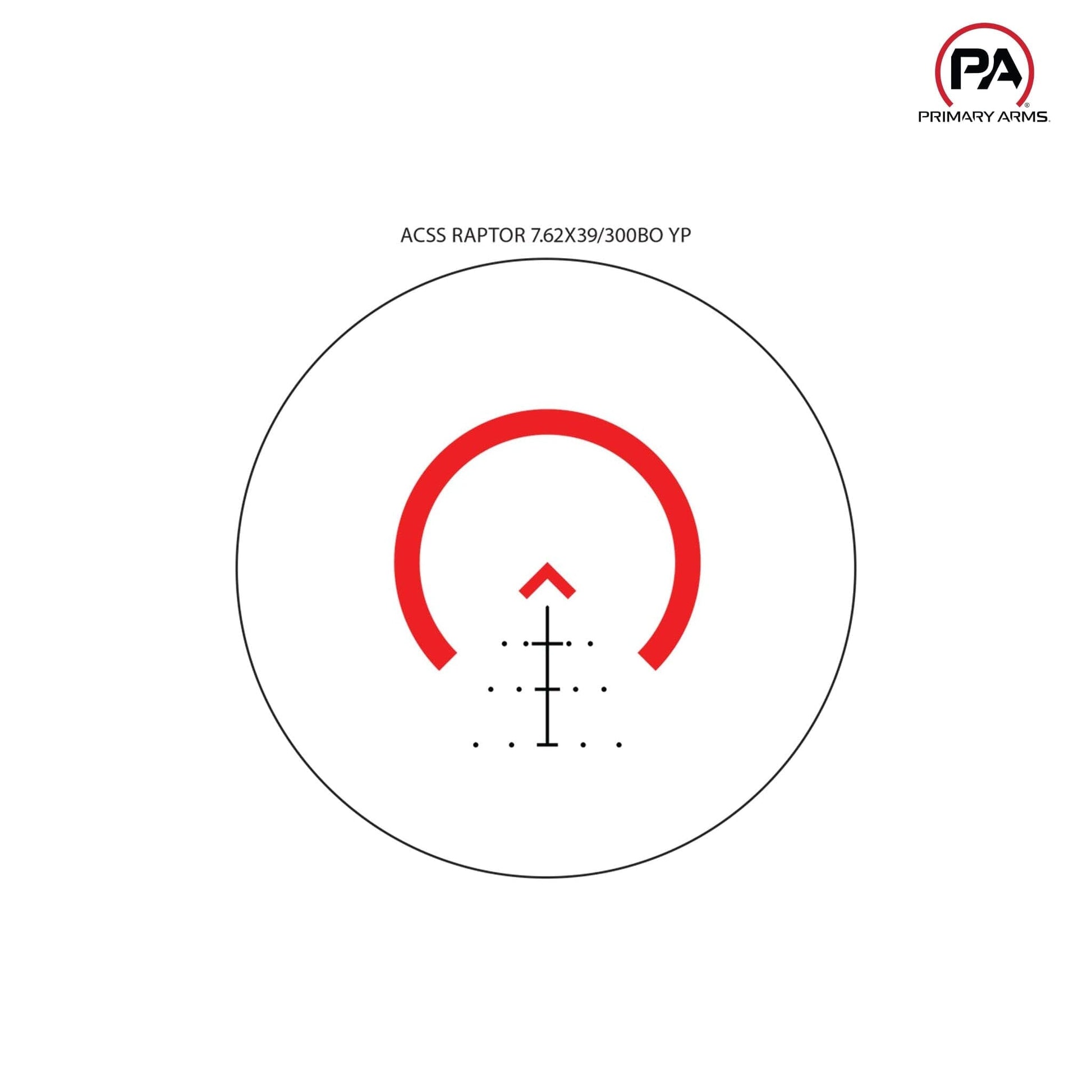 Primary Arms SLx 3x MicroPrism Scope Red ACSS Raptor 7.62x39/.300 BLK Yard Reticle - MPN: 710040 Prism Scope Primary Arms 