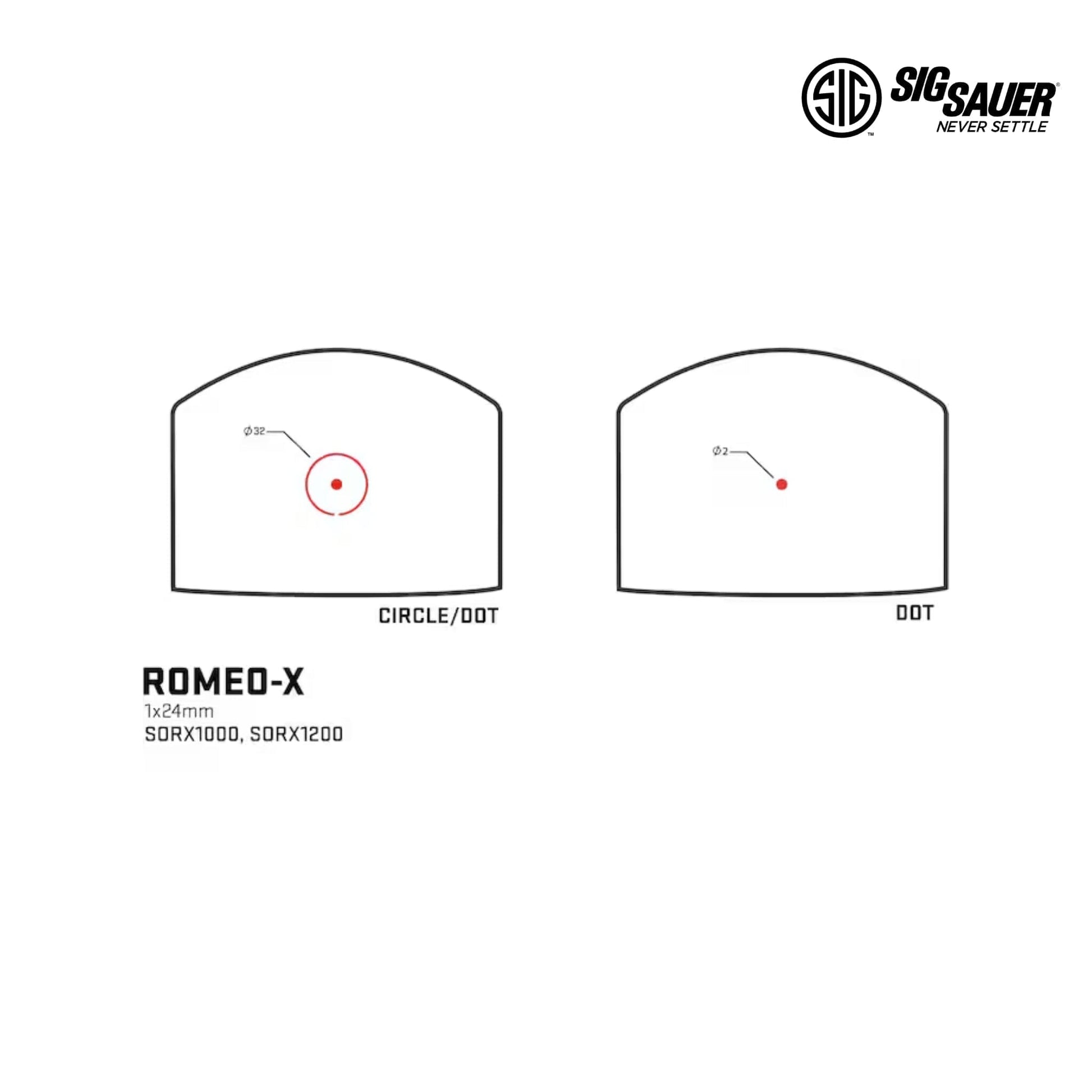 SIG Sauer ROMEO-X Pro Reflex Red Dot Sight Black - SORX1000 Red Dot Sight SIG Sauer 