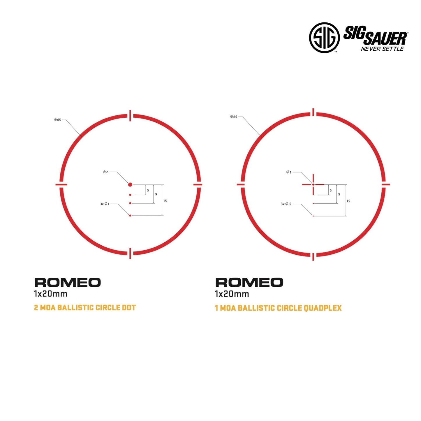 SIG Sauer ROMEO4S Red Dot Sight 1 MOA Ballistic Circle Plex Reticle - SOR43022 Red Dot Sight SIG Sauer 