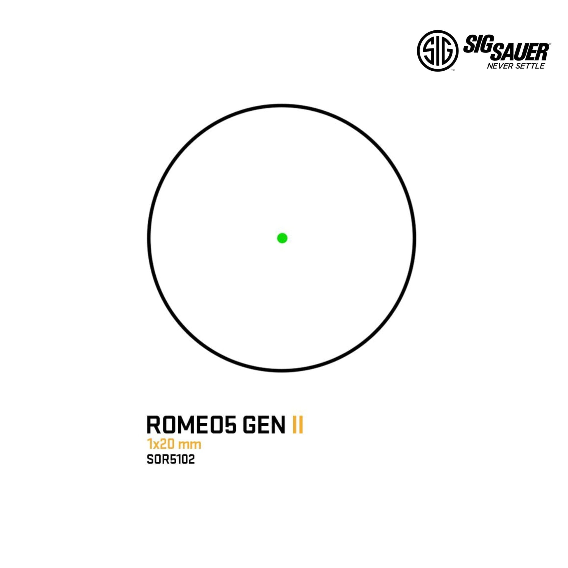 SIG Sauer ROMEO5 Gen II 1x20mm Green Dot Sight - SOR5102 Green Dot Sight SIG Sauer 