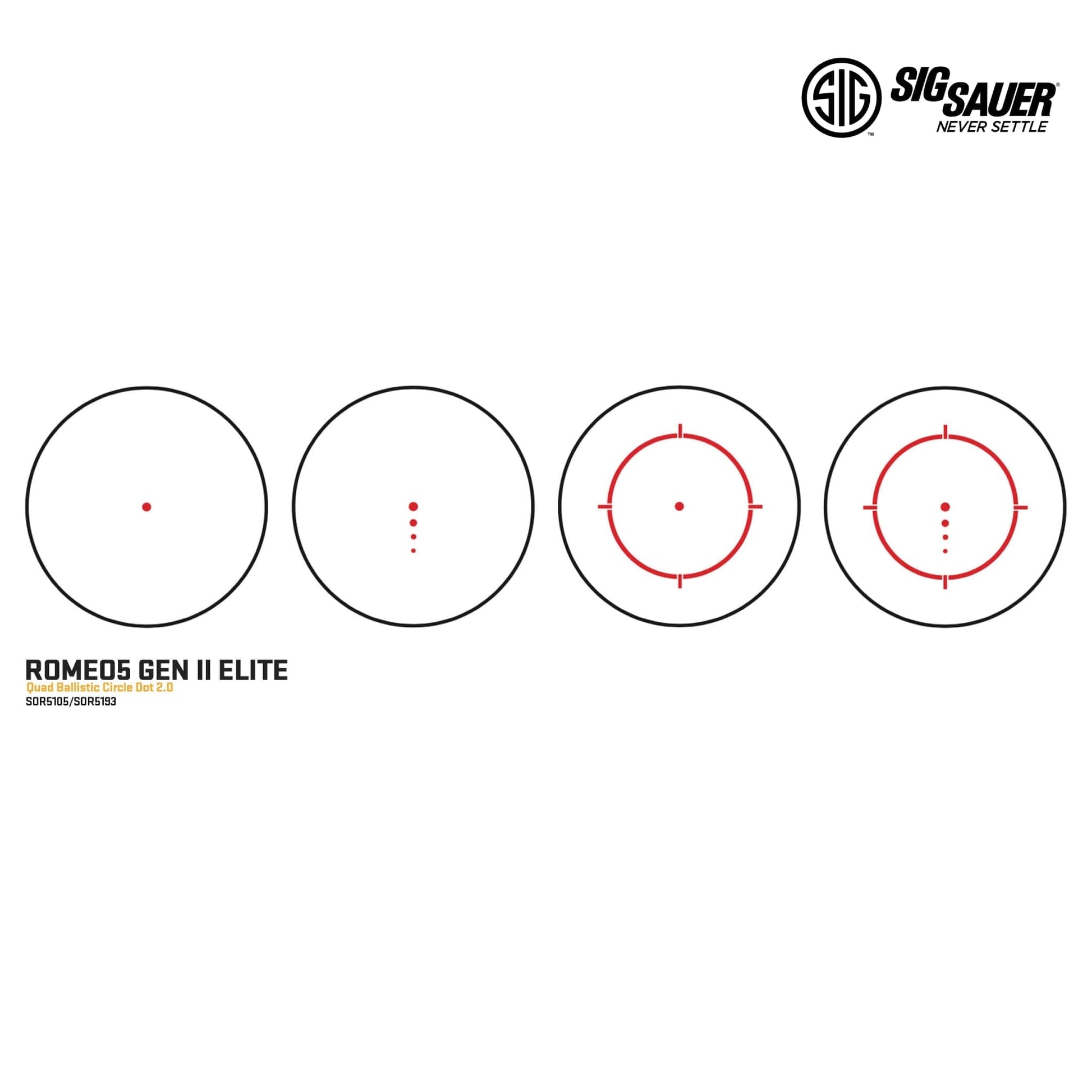 SIG Sauer ROMEO5 GEN II ELITE Red Dot Sight 1x20mm 1.41” Absolute Co-Witness Mount - SOR5105 Red Dot Sight SIG Sauer 