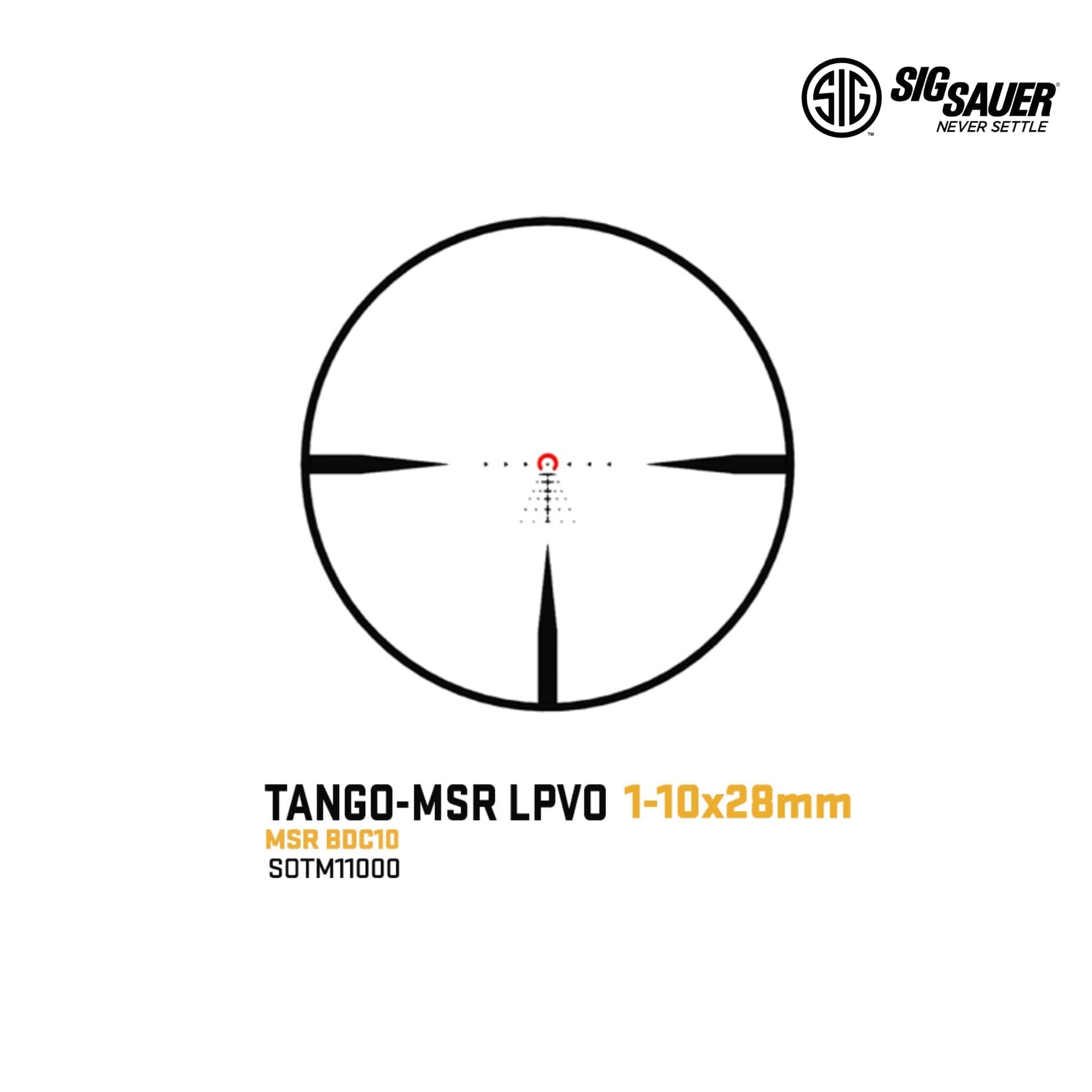 SIG Sauer TANGO-MSR 1-10x28 SFP Rifle Scope MSR BDC10 Reticle with Mount Black - SOTM11000 Rifle Scope SIG Sauer 