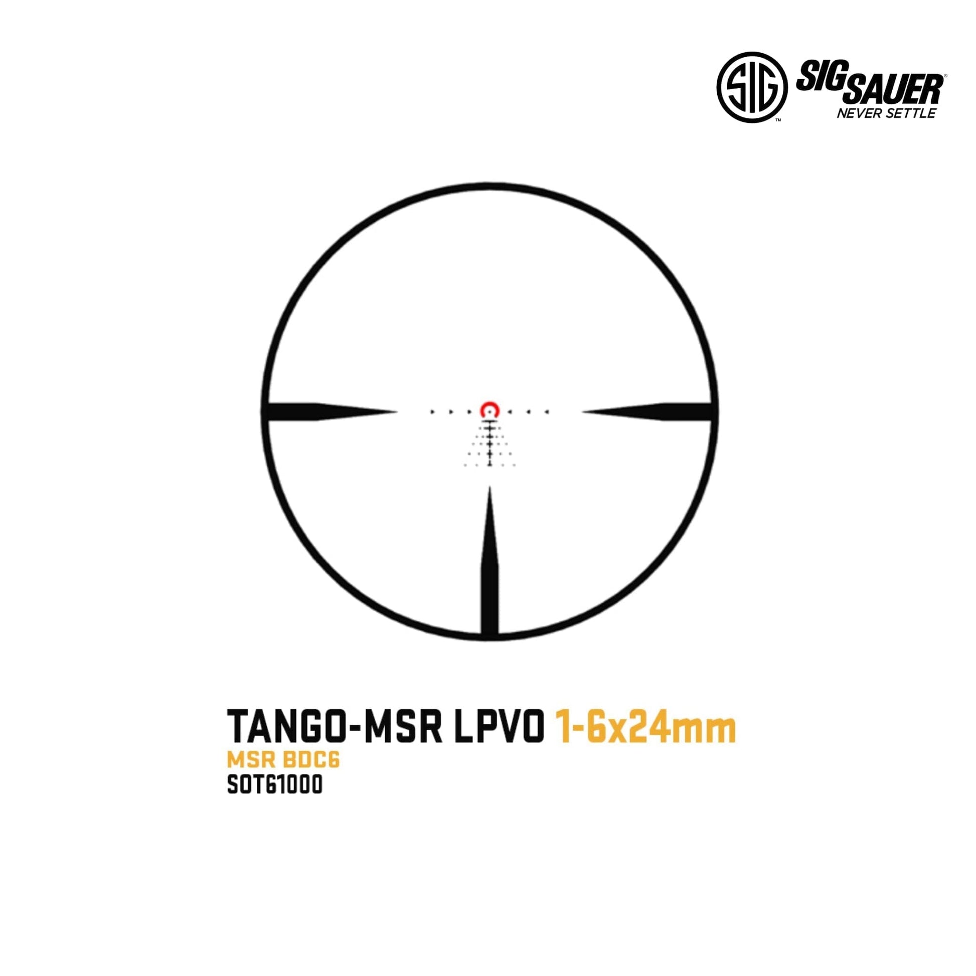 SIG Sauer TANGO-MSR 1-6x24 FFP Rifle Scope MSR BDC6 Reticle with ALPHA-MSR Mount - SOTM61002 Rifle Scope SIG Sauer 