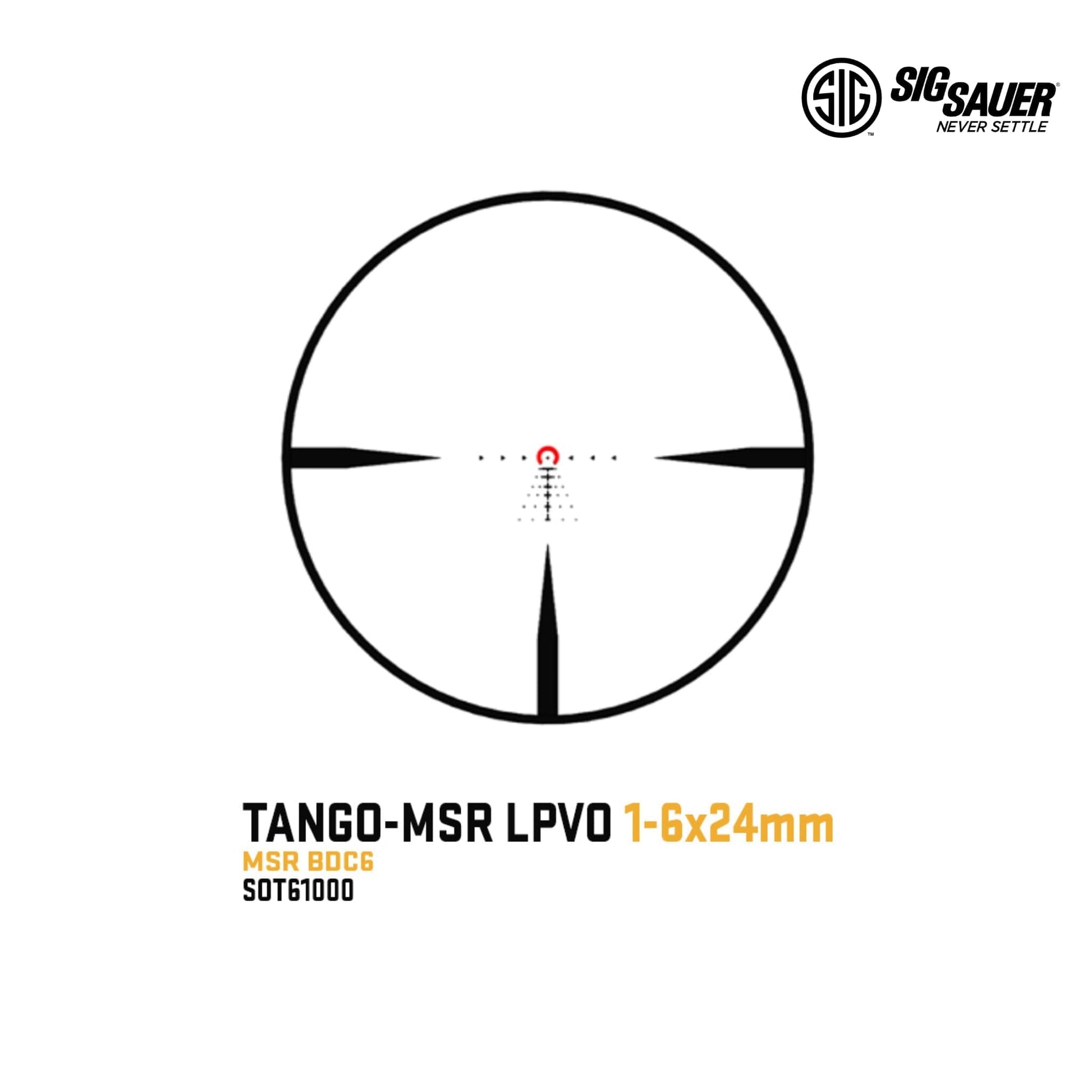 SIG Sauer TANGO-MSR 1-6x24 SFP Rifle Scope Illum. MSR BDC6 with Mount Black - SOT61000 Rifle Scope SIG Sauer 